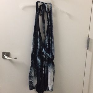 Blue tie dye halter top romper, never worn